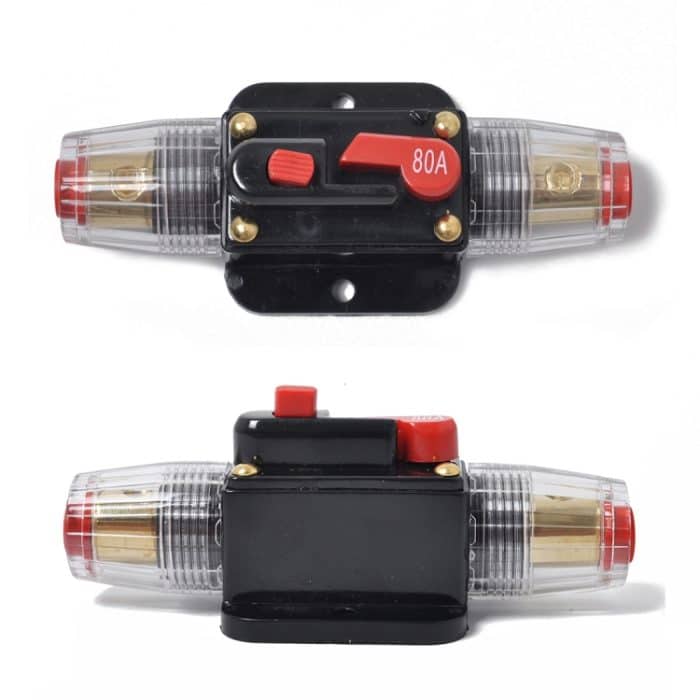 DC 12-24V Auto Leistungsschalter Stereo Audio Sicherungshalter Versicherung 80A Sicherung – Bild 3