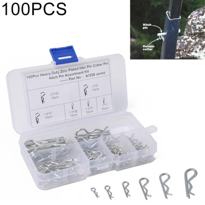 CMS6042.jpg 100 PCS Hochleistungs verzinkter Splint R Traktorclip Pin für Auto / Boot / Garagen – Bild 1