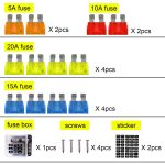 Unabhängige positive und negative 1-in-6-Out-6-Wege-Sicherungskasten-Sicherungshalter-Kits mit LED-Warnanzeige für Auto-PKW-LKW-Boote – Bild 9