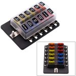 1 in 12 Out Sicherungskasten PC-Klemmenblock Sicherungshalter-Kits mit LED-Warnanzeige für Auto Car Truck Boat