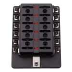 1 in 12 Out Sicherungskasten PC-Klemmenblock Sicherungshalter-Kits mit LED-Warnanzeige für Auto Car Truck Boat – Bild 3