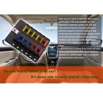 1 in 12 Out Sicherungskasten PC-Klemmenblock Sicherungshalter-Kits mit LED-Warnanzeige für Auto Car Truck Boat – Bild 4