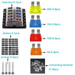1 in 10 Out Sicherungskasten PC-Klemmenblock Sicherungshalter-Kits mit LED-Warnanzeige für Auto Car Truck Boat – Bild 6
