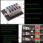 1 in 10 Out Sicherungskasten PC-Klemmenblock Sicherungshalter-Kits mit LED-Warnanzeige für Auto Car Truck Boat – Bild 7