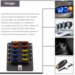 1 in 10 Out Sicherungskasten PC-Klemmenblock Sicherungshalter-Kits mit LED-Warnanzeige für Auto Car Truck Boat – Bild 10