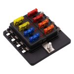 1 in 8 Out Sicherungskasten PC-Klemmenblock Sicherungshalter-Kits mit LED-Warnanzeige für Auto Car Truck Boat – Bild 2