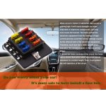 1 in 8 Out Sicherungskasten PC-Klemmenblock Sicherungshalter-Kits mit LED-Warnanzeige für Auto Car Truck Boat – Bild 4