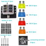 1 in 6 Out Sicherungskasten PC-Klemmenblock Sicherungshalter-Kits mit LED-Warnanzeige für Auto Car Truck Boat – Bild 6
