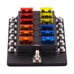 1 in 12 Out Sicherungskasten Schraubklemmenabschnitt Sicherungshalter-Kits mit LED-Warnanzeige für Auto Car Truck Boat – Bild 2