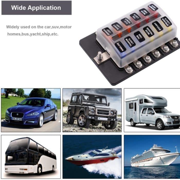 1 in 12 Out Sicherungskasten Schraubklemmenabschnitt Sicherungshalter-Kits mit LED-Warnanzeige für Auto Car Truck Boat – Bild 11