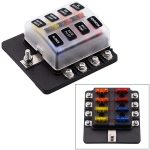 1 in 8 Out Sicherungskasten Schraubklemmenabschnitt Sicherungshalter-Kits mit LED-Warnanzeige für Auto Car Truck Boat