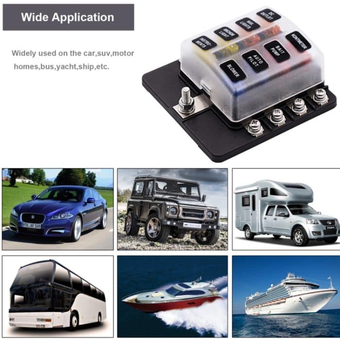 1 in 8 Out Sicherungskasten Schraubklemmenabschnitt Sicherungshalter-Kits mit LED-Warnanzeige für Auto Car Truck Boat – Bild 6