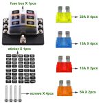 1 in 6 Out 6-Wege-Sicherungskasten Schraubklemmenabschnitt Sicherungshalter-Kits mit LED-Warnanzeige für Auto-PKW-LKW-Boot – Bild 9