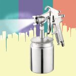 W-77 Paint Spray Gun Sprayer Unterer Topf Druckluftwerkzeug für Wohnwagen, Lochdurchmesser: 3mm