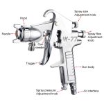 W-77 Paint Spray Gun Sprayer Unterer Topf Druckluftwerkzeug für Wohnwagen, Lochdurchmesser: 3mm – Bild 6