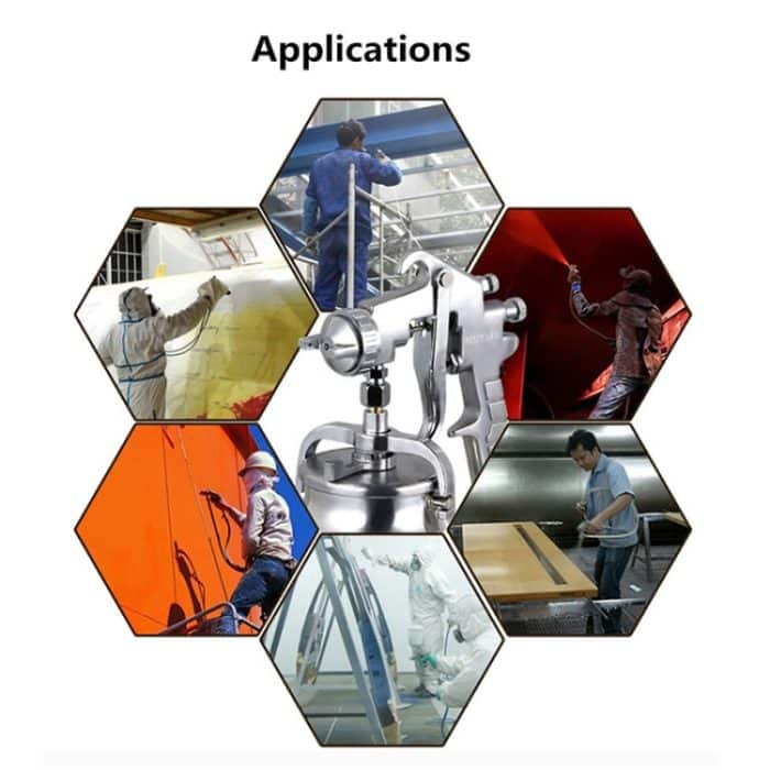 W-77 Paint Spray Gun Sprayer Unterer Topf Druckluftwerkzeug für Wohnwagen, Lochdurchmesser: 3mm – Bild 7