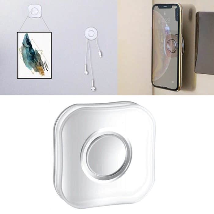 Quadratische Form Multifunktions-tragbare starke Adsorption Nano Traceless Aufkleber Kabelklemme Aufbewahrungshaken Handyhalter Halterung – Bild 1