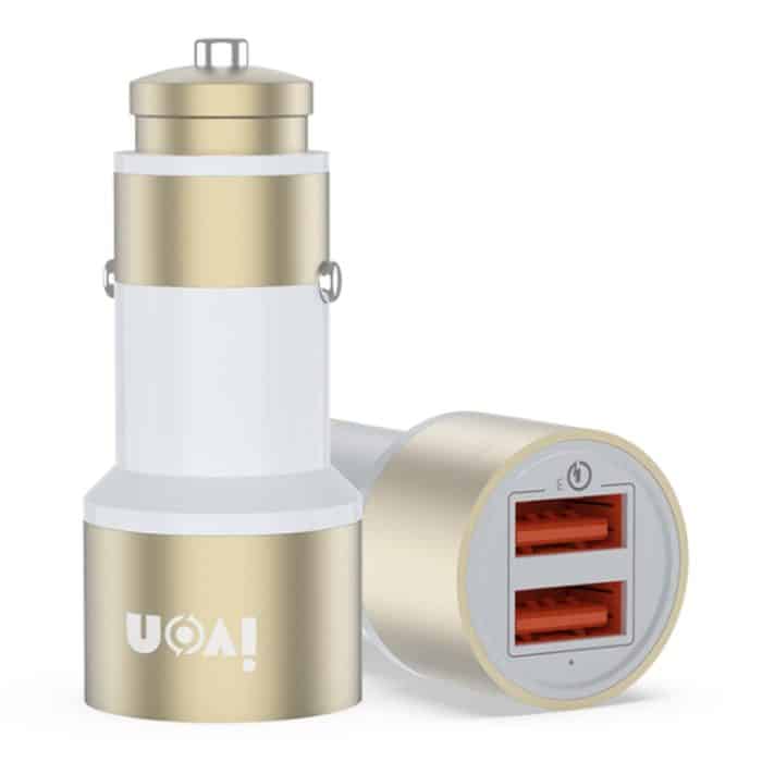 Ivon CC33 36W 6A Dual QC 3.0 USB Full Metal Car Ladegerät – Bild 1