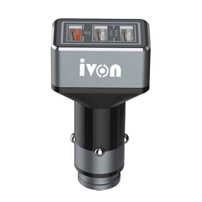 CRP1299.jpg IVON CC36 39W 7.2A QC 3.0 USB + Dual USB-Autoladegerät mit Umgebungslicht – Bild 1