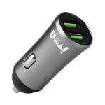IVON CC26 5V 2,1A Mini-Autoladegerät mit zwei USB-Anschlüssen, CC26 Black, CC26 Grey