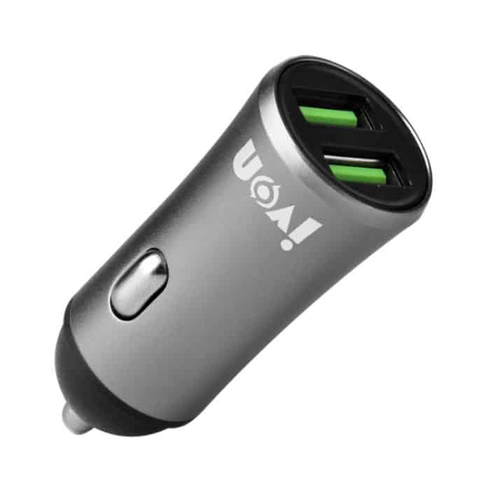 IVON CC26 5V 2,1A Mini-Autoladegerät mit zwei USB-Anschlüssen, CC26 Black, CC26 Grey – Bild 1