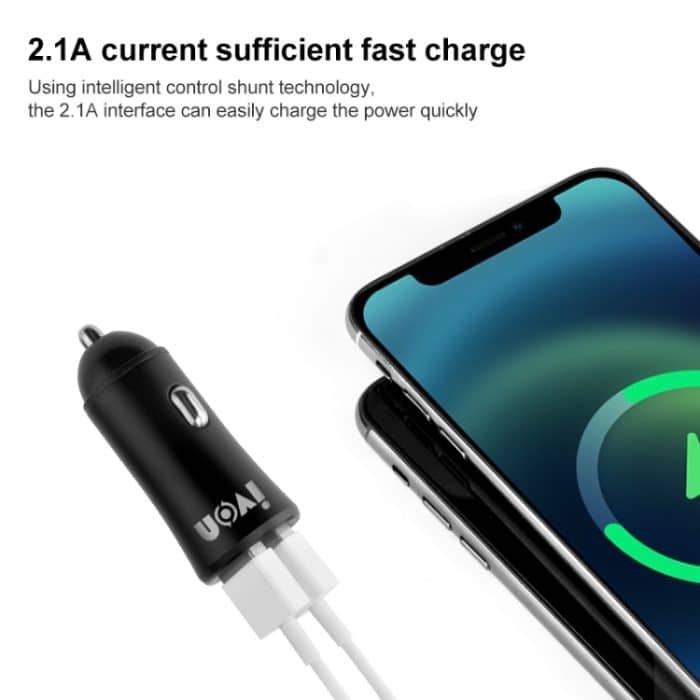 IVON CC26 5V 2,1A Mini-Autoladegerät mit zwei USB-Anschlüssen, CC26 Black, CC26 Grey – Bild 4