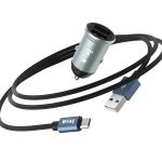 Ivon CC37 15W 3.1A Dual USB-Mini-Autokaratiker + 1m USB zum Micro USB-Fast-Ladendaten-Kabelsatz