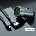 Ivon CC38 2.4A Dual USB-Autoladegerät + 1m USB bis 8 Pin Schnellladungsdatenkabelsatz – Bild 2