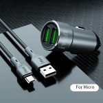 IVON CC38 2.4A Dual USB-Autoladegerät + 1M USB an Micro USB-Fast-Ladendatenkabelsatz – Bild 2
