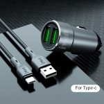 IVON CC38 2.4A Dual USB-Autoladegerät + 1M USB an USB-C / Typ-C Schnellladendatenkabelsatz – Bild 2