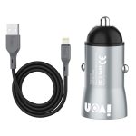 IVON CC39 18W 3.1A QC 3.0 USB-Autoladegerät + 1M USB bis 8 PIN Fast Ladendatenkabelsatz – Bild 2