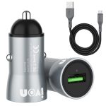 Ivon CC39 18W 3.1A QC 3.0 USB-Autoladegerät + 1m USB zum Micro USB-Fast-Ladendatenkabelsatz