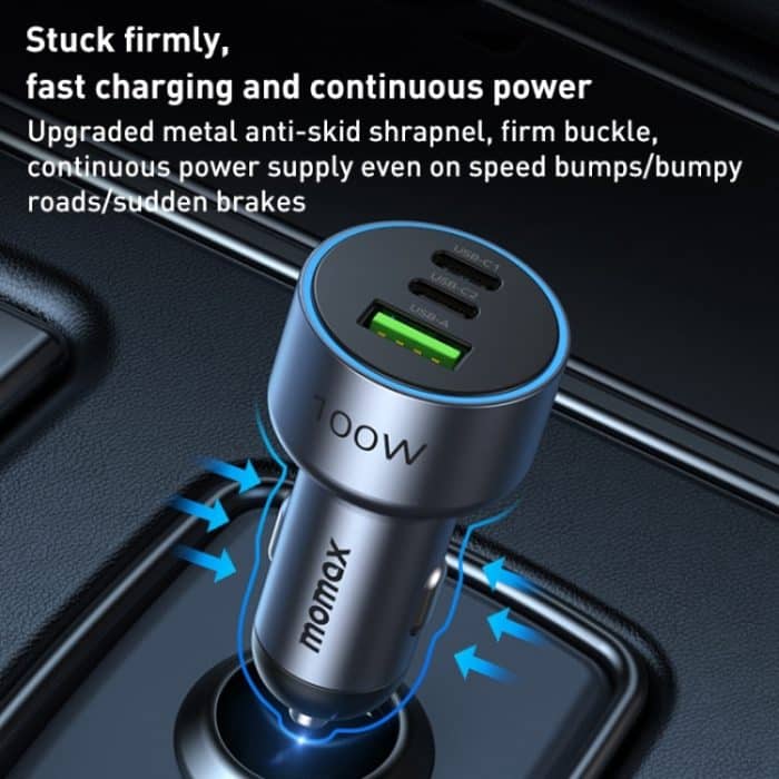 MOMAX UC17E 100 W USB-C / Typ-C x 2 + USB-Autoladegerät mit drei Anschlüssen – Bild 7