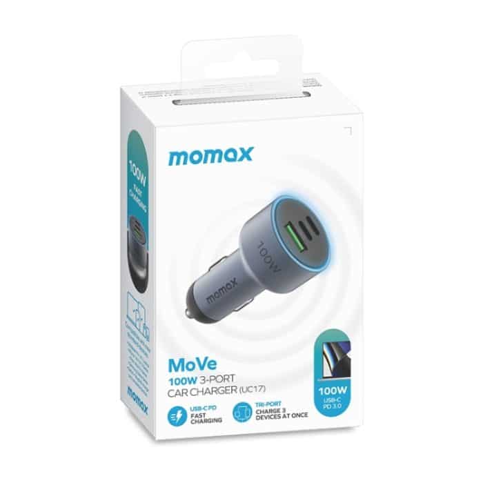 MOMAX UC17E 100 W USB-C / Typ-C x 2 + USB-Autoladegerät mit drei Anschlüssen – Bild 9