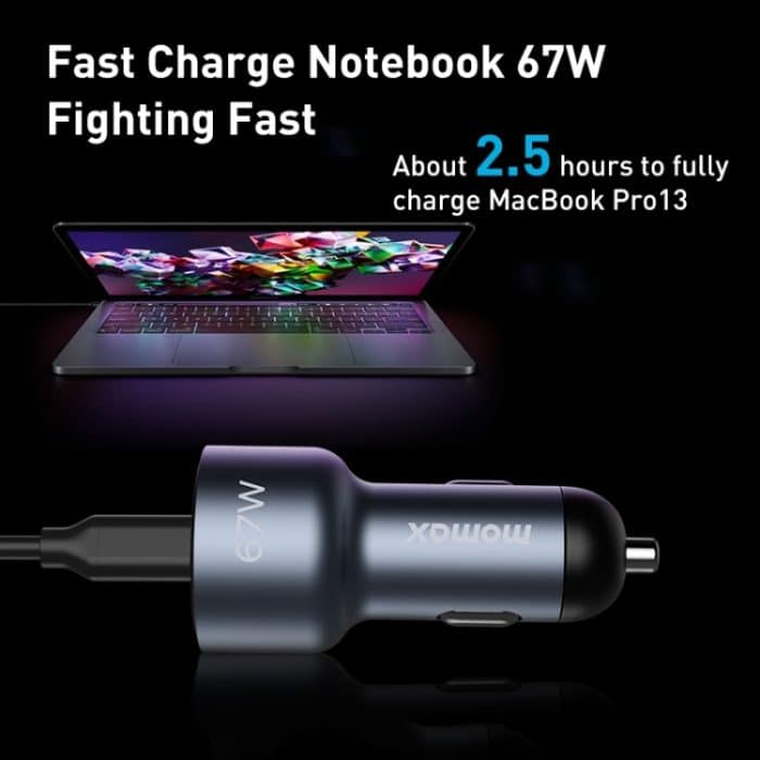 MOMAX UC16E 67W USB-C / Typ-C + USB-Autoladegerät mit zwei Anschlüssen – Bild 7