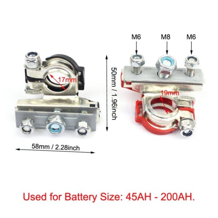 FOXSUR 1 Pair Car Kfz-Batteriekabelklemmen Klemmenstecker-Kit – Bild 4