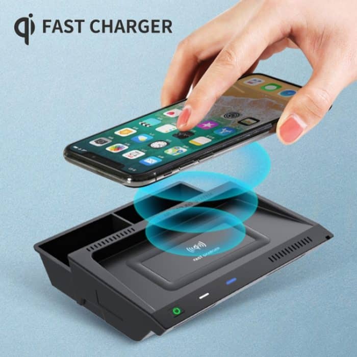 HFC-1032 CAR QI Standard Wireless Ladegerät 10W Schnellladung für Volkswagen Tayron 2019-2022, linker Fahren – Bild 3