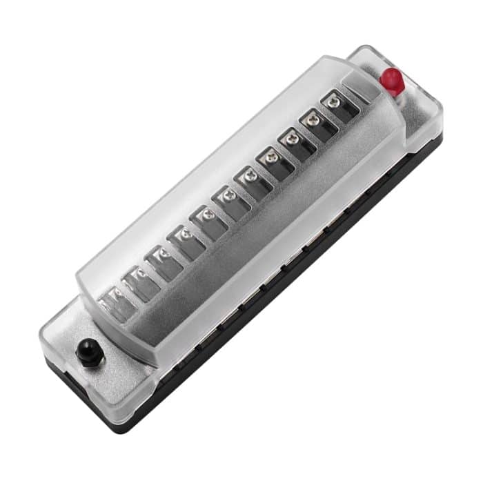 ZH-978A2 FB1902 1 In 12 Out 12 Ways Independent Positive Negative Sicherungskasten mit 24 Sicherungen für Auto Car Truck Boat – Bild 2