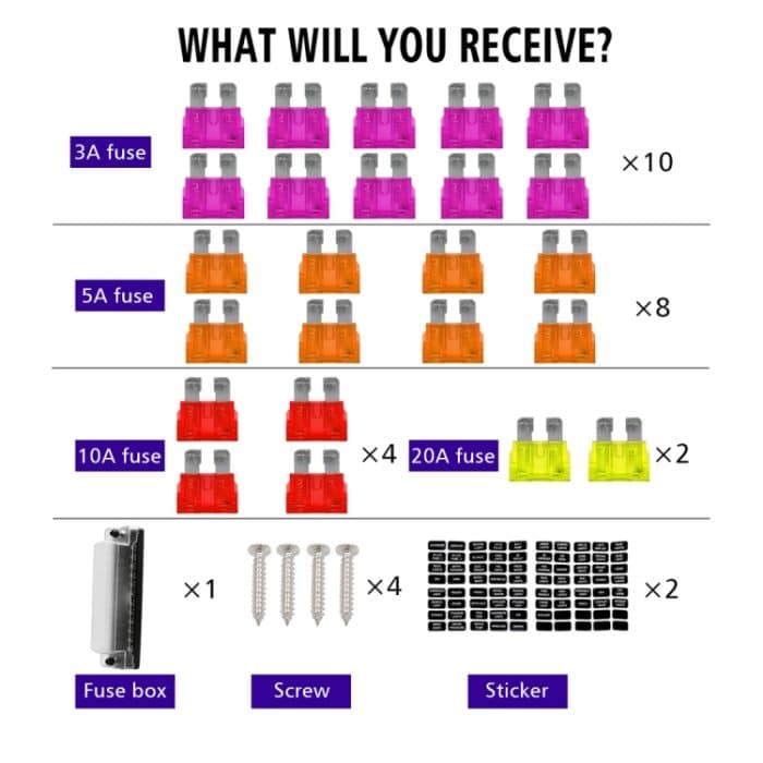 ZH-978A2 FB1902 1 In 12 Out 12 Ways Independent Positive Negative Sicherungskasten mit 24 Sicherungen für Auto Car Truck Boat – Bild 8