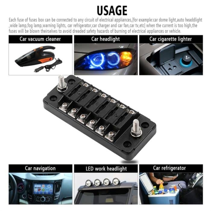 ZH-979A1 FB1903 1 In 1 Out 6 Wege Keine Unterscheidung Positiv Negativ Sicherungskasten mit 12 Sicherungen für Auto Car Truck Boat – Bild 6