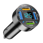2pcs 4 in 1 USB 66W Digitalanzeige Auto Superschnelles Ladegerät