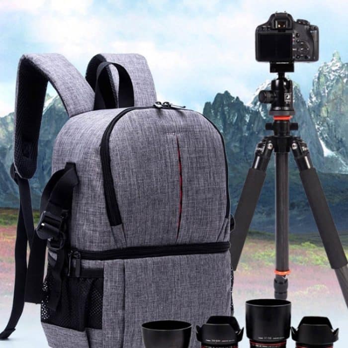 Multifunktionaler wasserdichter Nylon-Schulterrucksack, gepolsterte, stoßfeste Kameratasche für Nikon Canon DSLR-Kameras – Bild 14