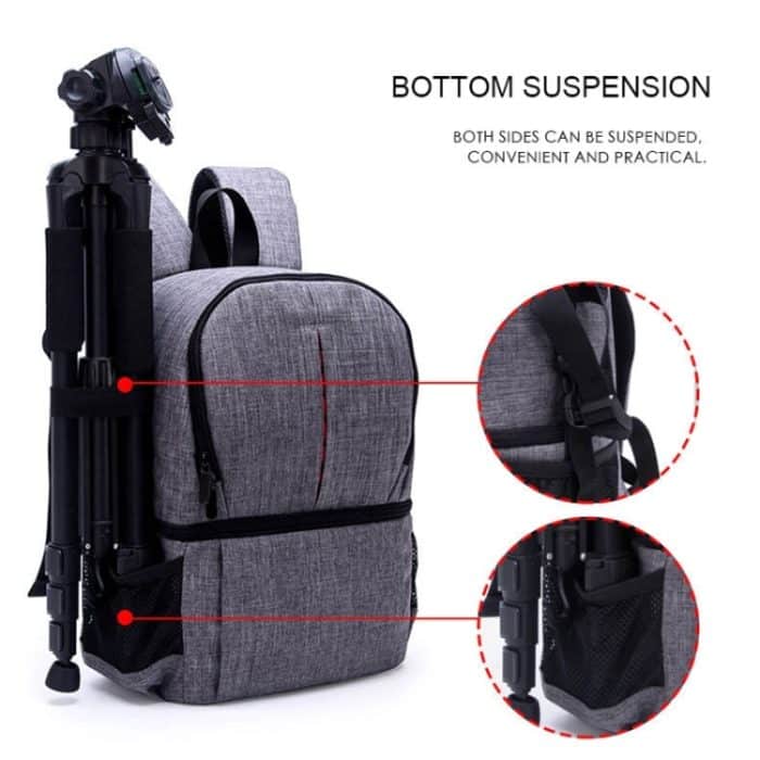 Multifunktionaler wasserdichter Nylon-Schulterrucksack, gepolsterte, stoßfeste Kameratasche für Nikon Canon DSLR-Kameras – Bild 6