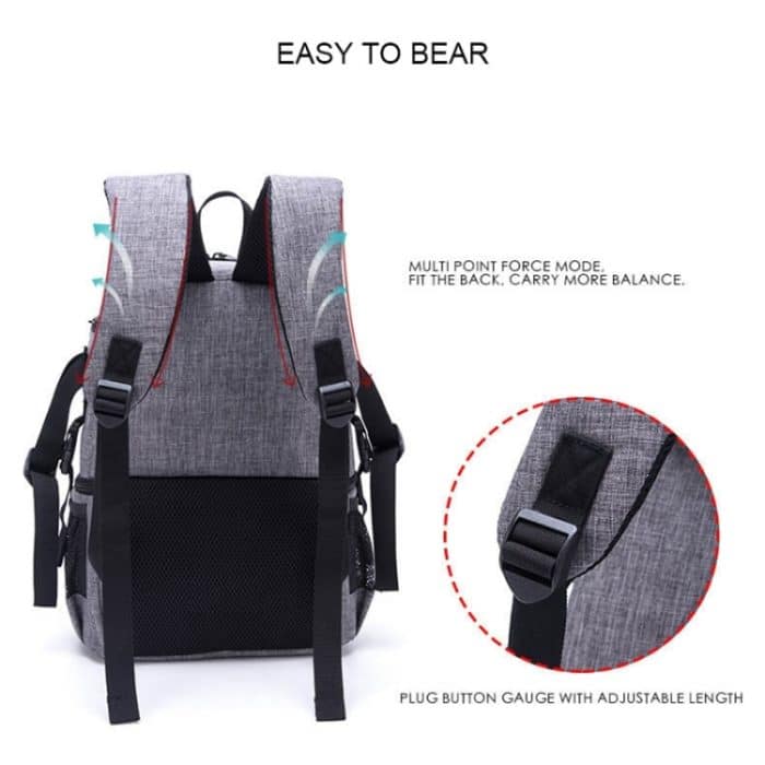 Multifunktionaler wasserdichter Nylon-Schulterrucksack, gepolsterte, stoßfeste Kameratasche für Nikon Canon DSLR-Kameras – Bild 7