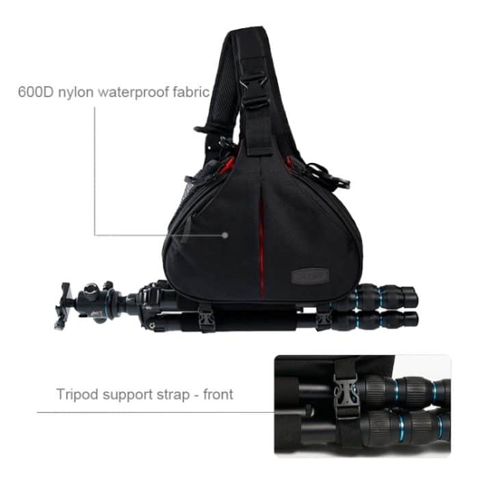 CADEN Dreiecksform Tscope Sling Schulter Kreuz Digitalkamera Taschen Tasche Weiche Tasche mit Regenschutz für Canon Nikon Sony K1, Größe: 36 * 31 * 15 cm – Bild 8