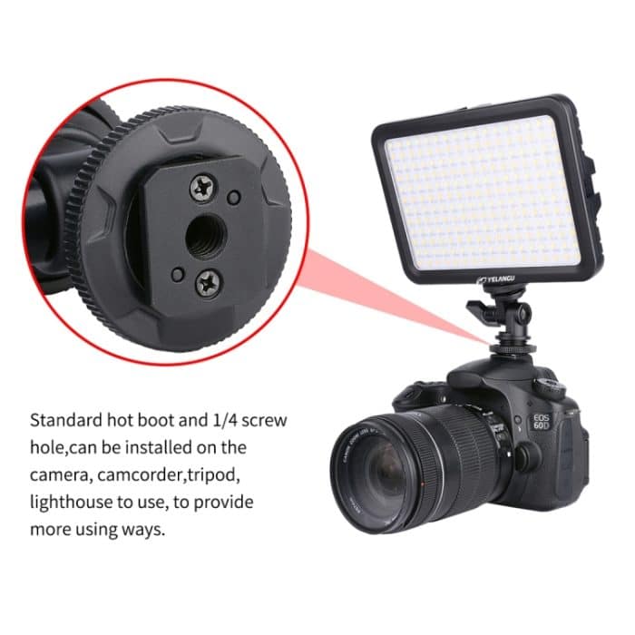 YELANGU YLG0504B 204 LEDs 1000LM 3300-5600K Kein polar dimmbares Studiolicht Video- und Fotolicht für Canon-, Nikon- und DSLR-Kameras – Bild 9