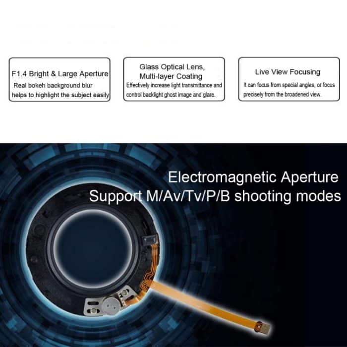 YONGNUO YN50MM F1.4C F1.4 Objektiv Autofokus-Objektiv mit großer Blende für Canon, N50MM F1.4C – Bild 8