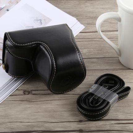 Ganzkörper-Kameratasche aus PU-Leder mit Trageriemen für Sony A5100, For Sony A5100