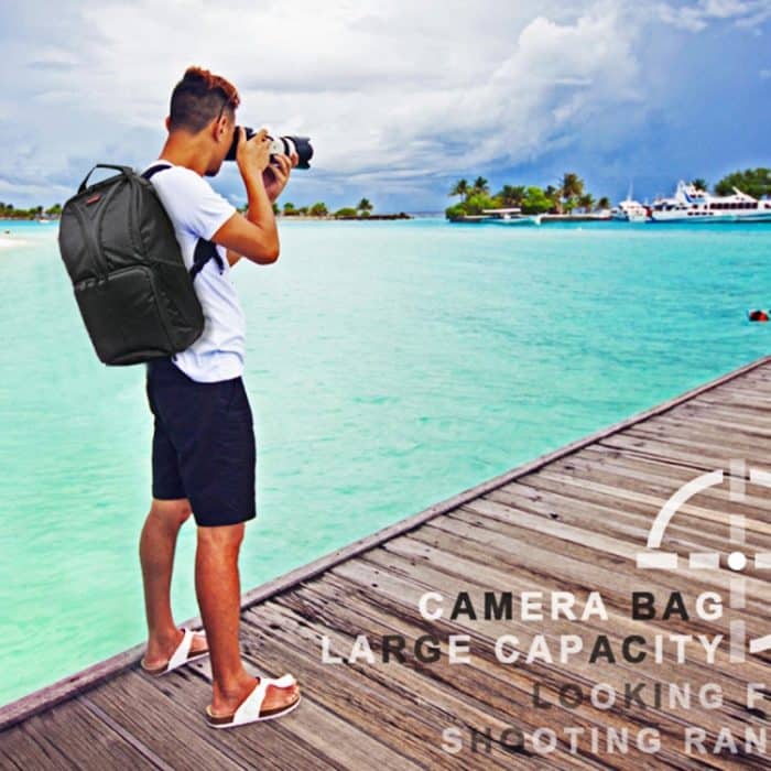 INDEPMAN DL-B016 Tragbare wasserdichte, kratzfeste Outdoor-Sport-Schultertasche, Kameratasche, Handy-Tablet-Tasche für GoPro, SJCAM, Nikon, Canon, Xiaomi Xiaoyi YI, iPad, Apple, Samsung, Huawei, Größe: 25,5 * 19 * 44 cm – Bild 9