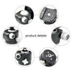 FITTEST X4 Panorama-Kugelkopf mit niedrigem Schwerpunkt und hoher Verriegelungskraft und Schnellwechselplatte für DSLR- und Digitalkameras, Last max. 10 kg (rot) – Bild 6